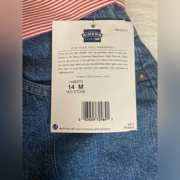 NWT Lee Riders Denim Jean Shorts sz 14 M Mid Stone Five Pocket - Picture 4 of 9